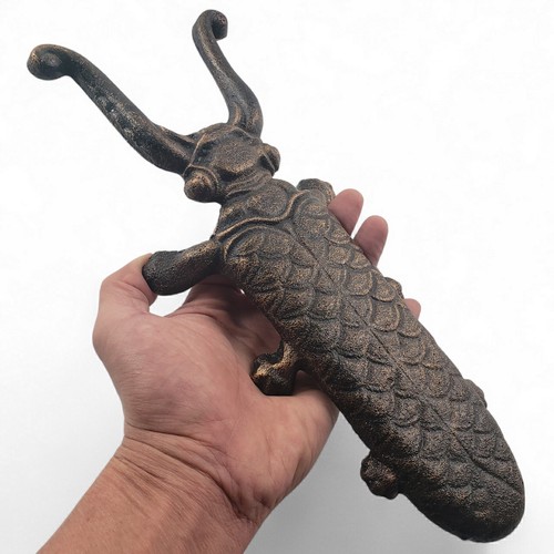 Cast iron bug beetle - cast, figural